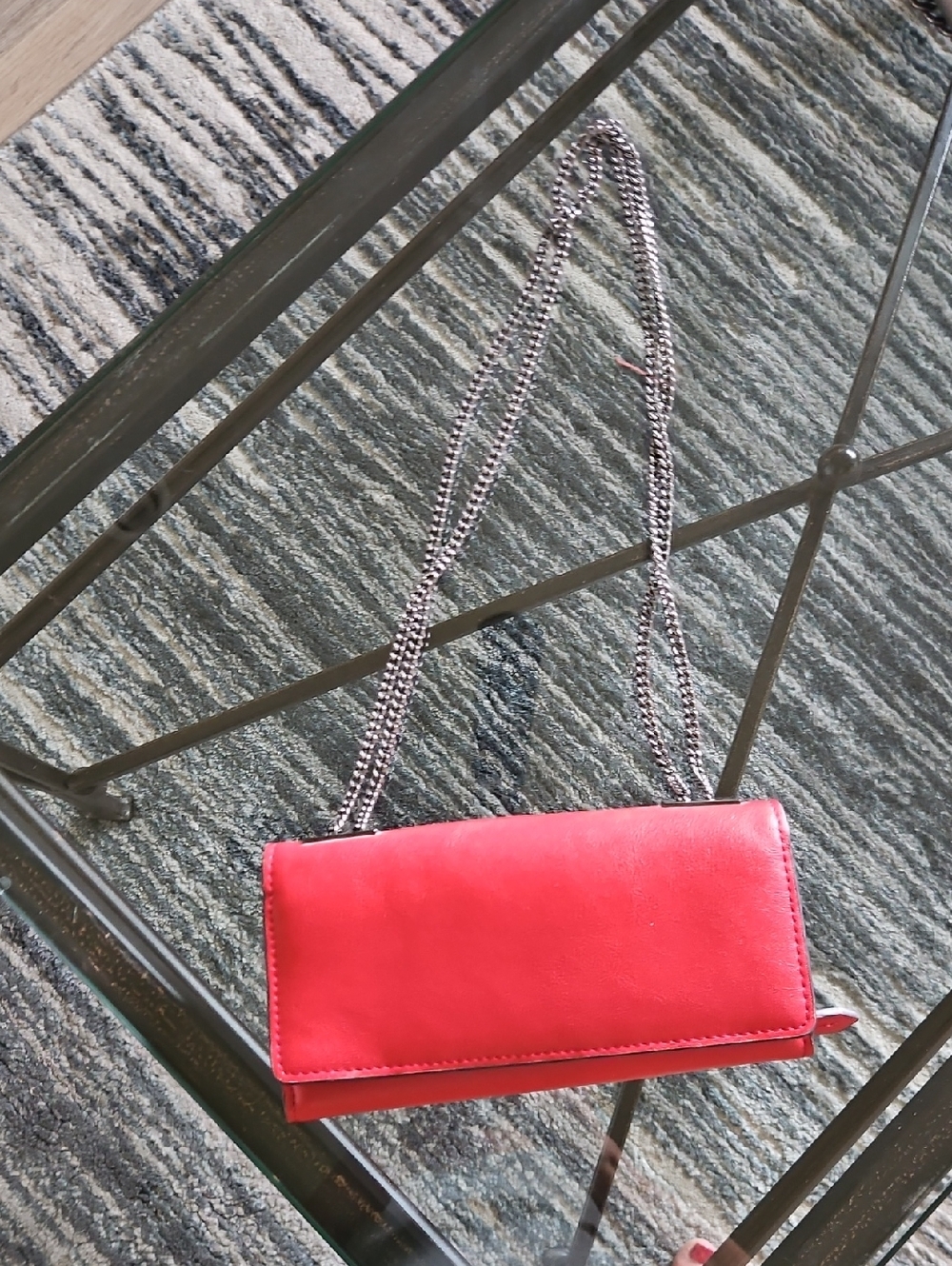 INC International Concepts Red Chain-Strap Crossbody Wallet